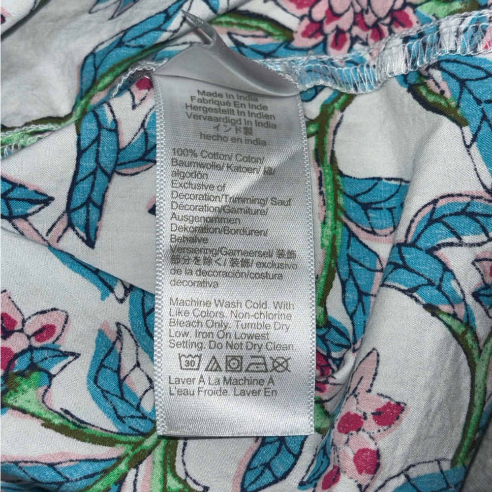 J. Crew Puff-sleeve Top Women's Size Large in Pink/blue floral Print 100% cotton - Picture 6 of 16